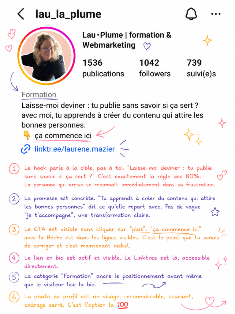 j'ai audit ma bio instagram
